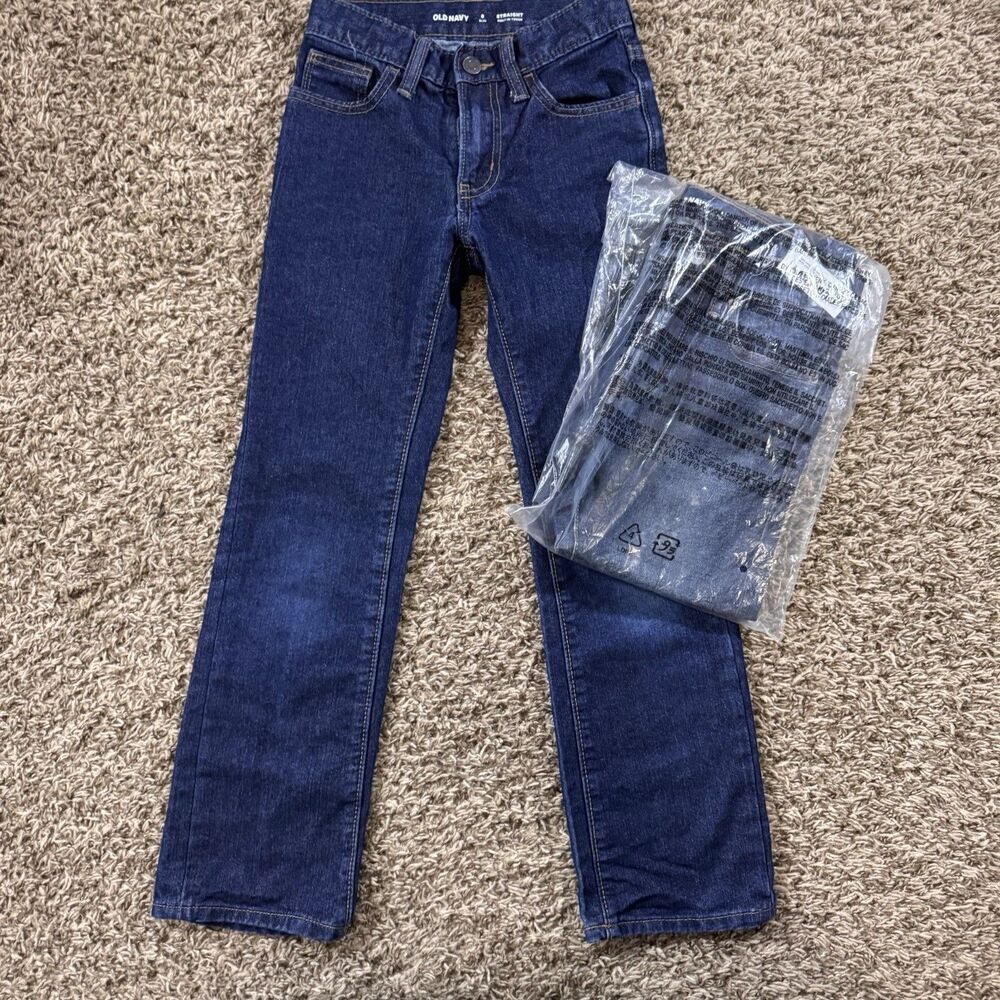 SET OF 2 Old Navy Denim Jeans Boys Youth Sze 8 Slim Adjustable Waist Five Pocket